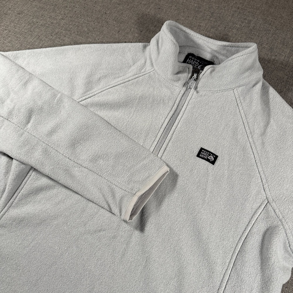 Mountain Hardwear Fleece Pullover Womens L Grey Quarter‎ Zip OL2125 Mock Neck